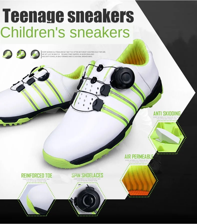 PGM Высококачественная детская обувь для гольфа для мальчиков, спортивная водонепроницаемая дышащая обувь для гольфа, установка, детская спортивная обувь