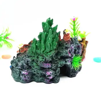 

New Aquarium Coral Rock Hideouts Resin Mountain Cave Ornaments Fish Tank Decor