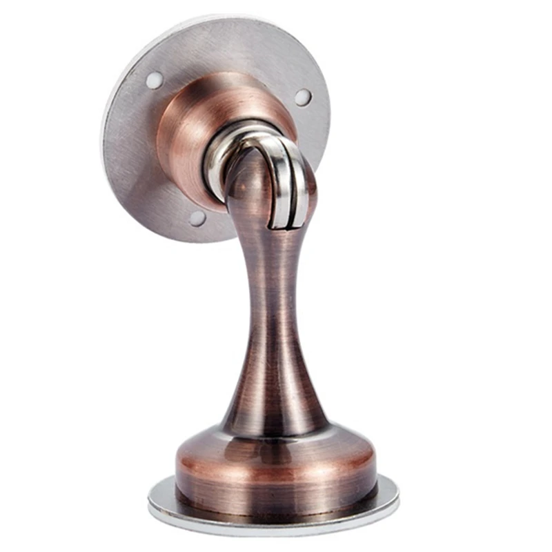 Red Bronze Магнитный Фиксатор двери из нержавеющей стали, утолщенный, Пробивка, бесшумный фиксатор на стену, твердый держатель для межкомнатных дверей - Цвет: Red Bronze