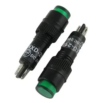 DC24V 8 мм зеленый неоновый контрольный индикатор света лампы(мешок 10