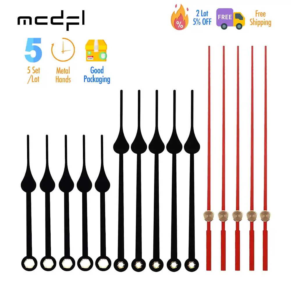 MCDFL Siyah Saat Eller Kırmızı İkinci Saat Mili Endüstriyel Kuvars Hareketi Mekanizması El Işaretçisi Parmak Mekanik Masa Saati