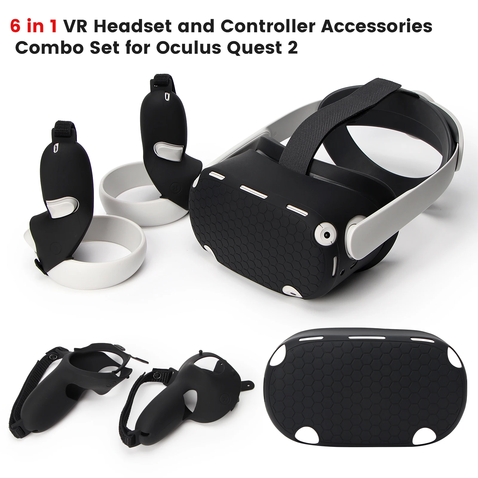 Oculus Quest 2 Case VR Touch Controller Shell Lens Rod Cap Handle Grip Protective Cover Set For Oculus Quest 2 VR Accessories