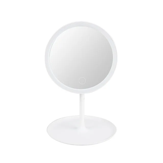 Led туалетный столик с сенсорным экраном, косметическое зеркало для макияжа, увеличительное освещение, вращение на 180 градусов, Настольная столешница, косметическое зеркало для ванной - Цвет: E Makeup Mirror