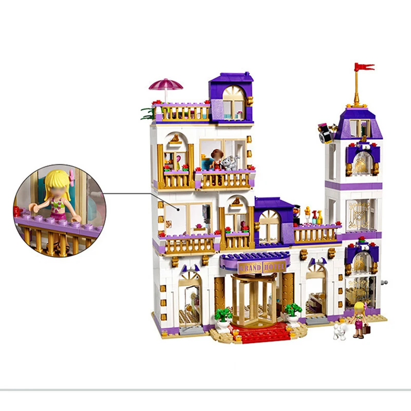 Продажа 1676 шт Heartlake Grand, отель, друзья, строительные блоки, кирпичи, совместимые с Legoinglys, девочки, дети, сделай сам, подарок на день рождения, игрушки дл...