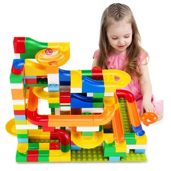 

Marble Race Run Block Compatible Duploed Building Blocks Funnel Slide Blocks DIY Bricks Toys for Children Gift