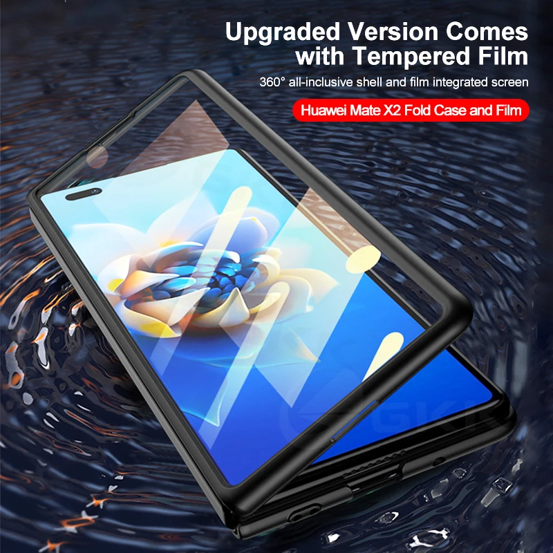 

Чехол GKK для Huawei Mate X2 противоударный ультратонкий защитный Матовый Жесткий чехол для Huawei Mate X2 противоударный чехол + стекло для экрана