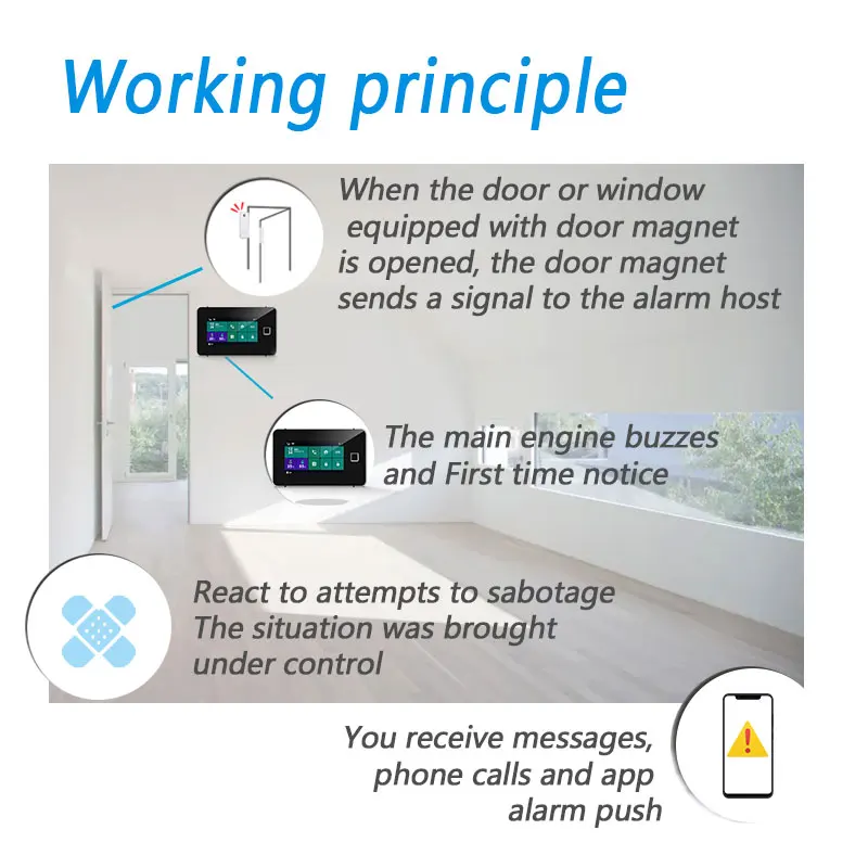 Mini Sensor de alarma inteligente para puerta y ventana, accesorio de seguridad inalámbrico, recordatorio de puerta abierta, 433MHz