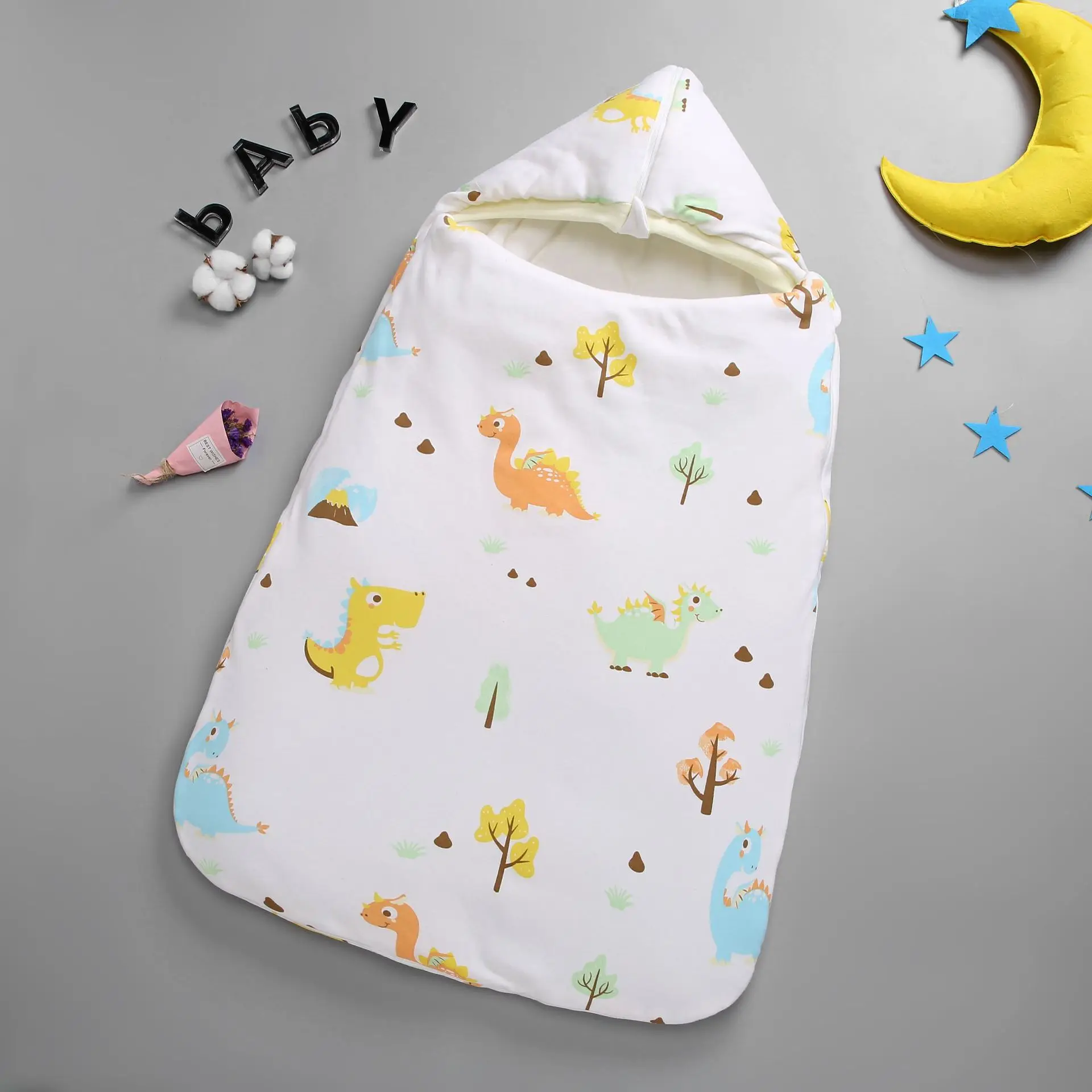 YOOAP/Хлопковое одеяло для новорожденных от 0 до 6 месяцев; спальный мешок для маленьких детей; детская коляска с милым рисунком; теплые зимние сумки для малышей
