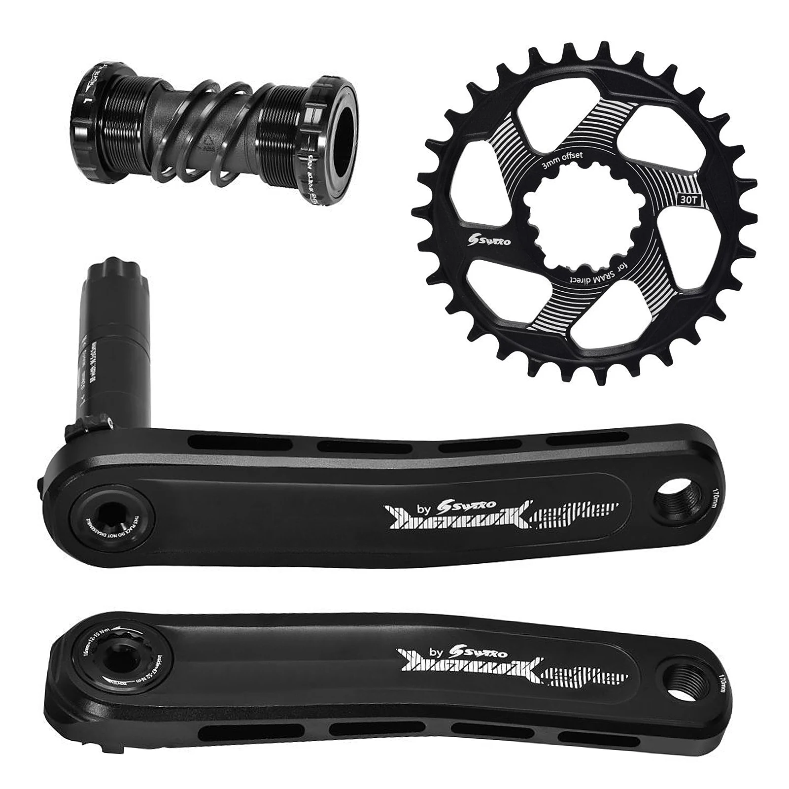 

Mountain Bike Crankset 170mm MTB Bicycle Crank Arm Set with Bottom Bracket and Chainring 30T/32T/34T/36T/38T crankset mtb