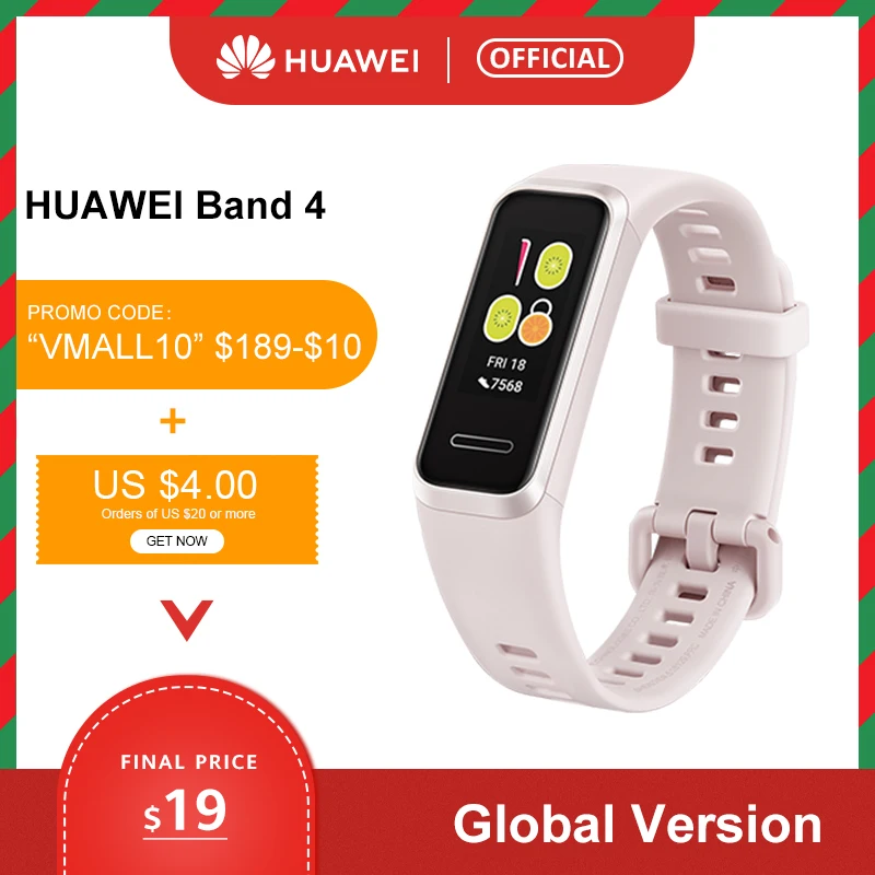  Original Huawei Band 4 Smart Wristband 0.95'' AMOLED Colorfull Screen Heart Rate tracking Blood oxy - 4000295631703