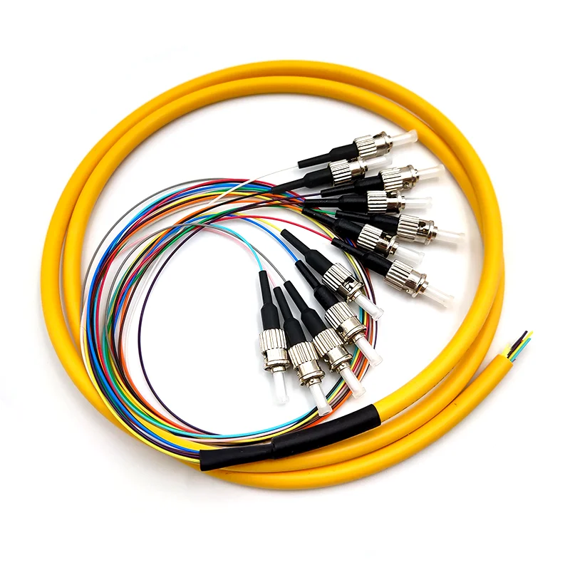 ST/UPC 12 жильный fanout волоконно оптический Pigtail SM simplex pigtail|Оптоволоконное