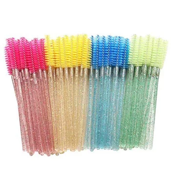 

200 PCS Mix Color Crystal Shiny Eyelash Brushes Mascara Wands Eye Lash Eyebrow Applicator Makeup Brush Tool Kits