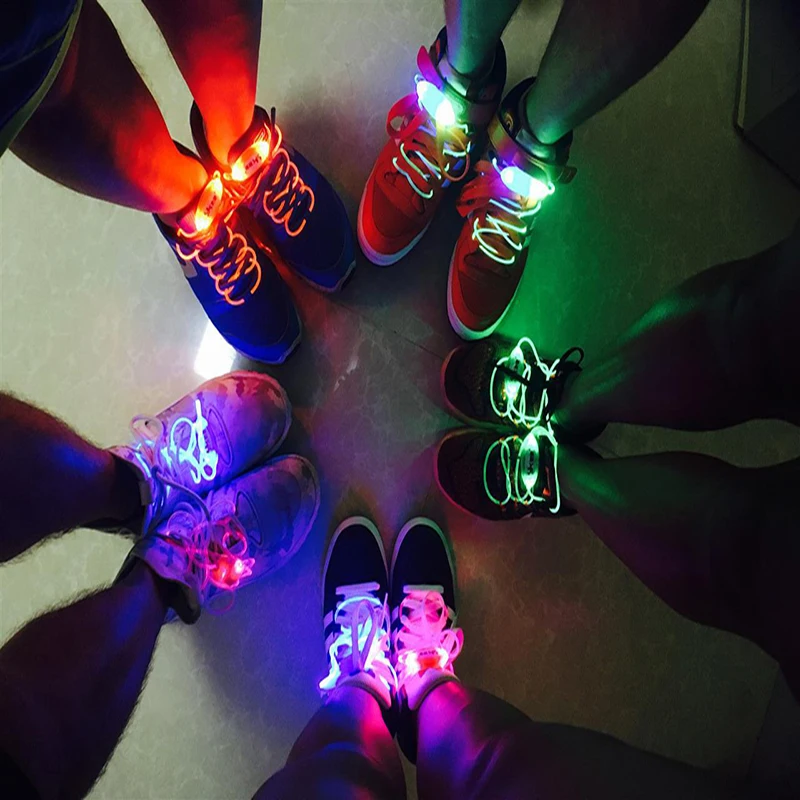 1 шт. разноцветная неоновая обувь с LED подсветкой, обувь на шнурках, светящиеся шнурки, аксессуары, вечерние принадлежности