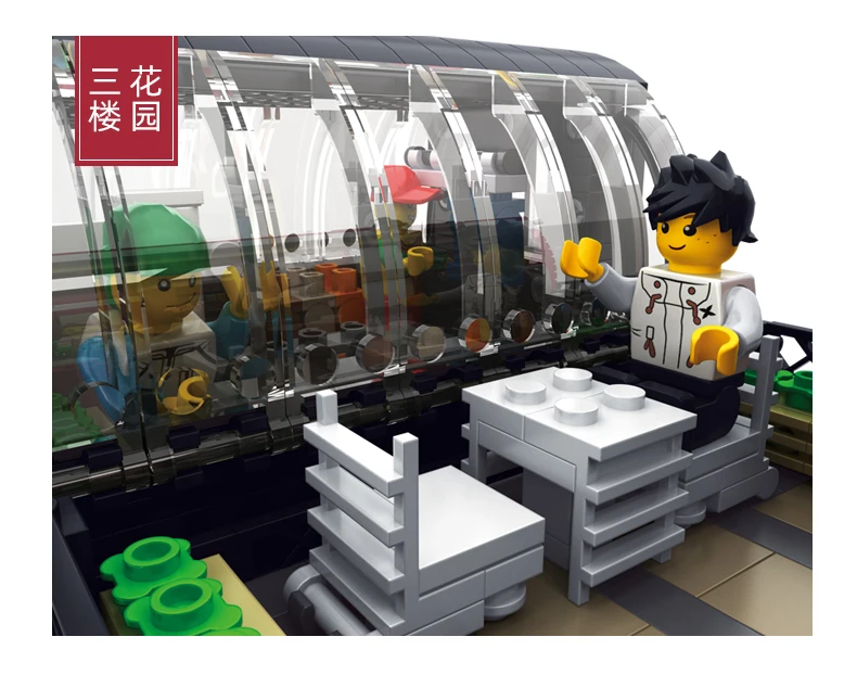 MOC City Street Series Old Fishing Store Houseboat Restaurant Model Building Blocks Toys For Children Fit Lepining Bricks Gifts