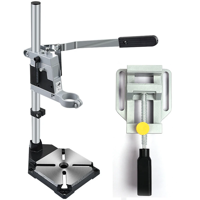 2 Sets Electric Bench Drill Stand Single-Head Base Frame Drill Holder Power Grinder Accessories For Woodwork Rotary Tool adjustable single braced keyboard stand x frame