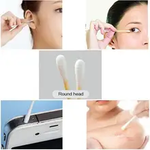 120 шт Деревянные ватные палочки, косметика, Перманентный макияж, медицинские ювелирные изделия для ушей, чистящие палочки, палочки с наконечником, 6 ноября