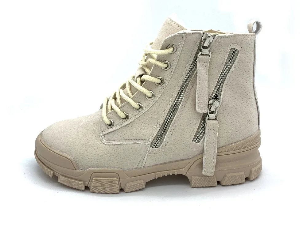 Women Thick Bottom Snow Boots Lace Up Boots Female Ankle Military Double Zipper Brand Winter Warm Platform Heel Shoes g510