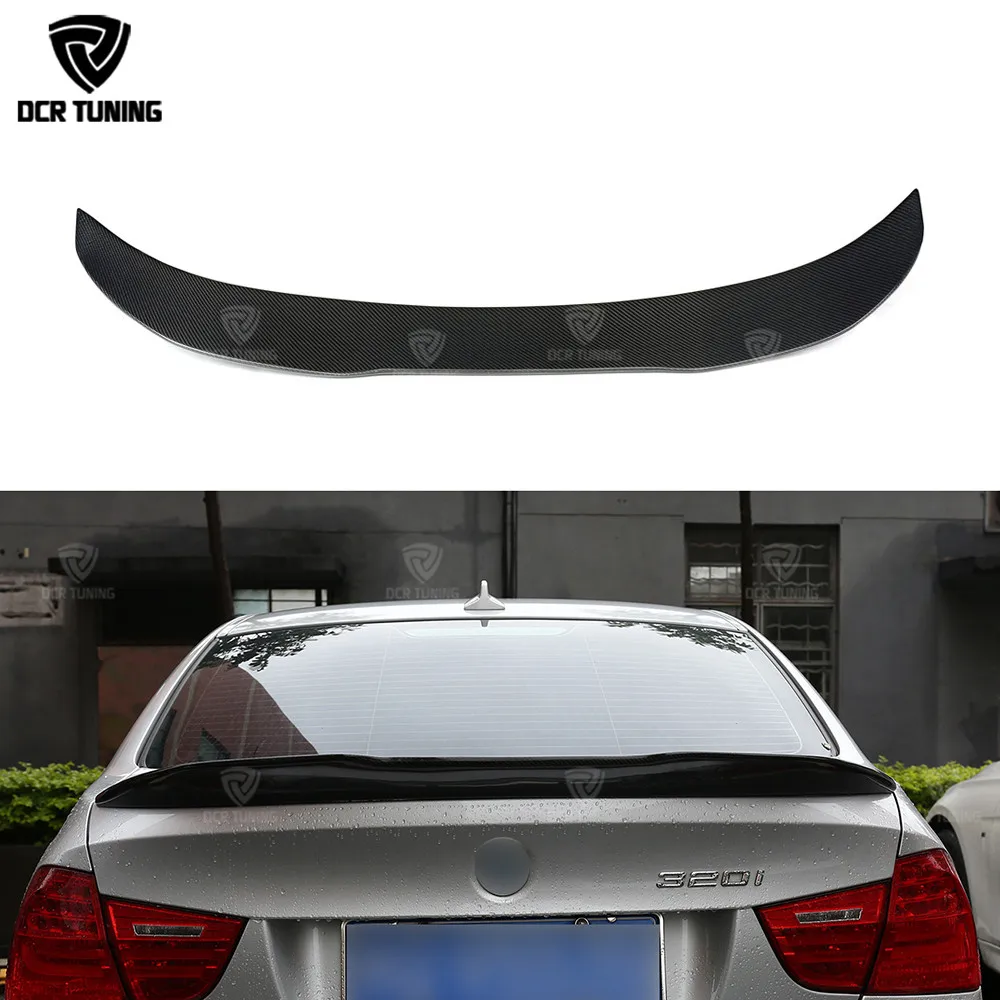 For BMW E90 spoiler E90 & M3 carbon fiber rear trunk spoiler 318i 320i 325i 330i 2005-2011 sedan rear wing CF Spoiler