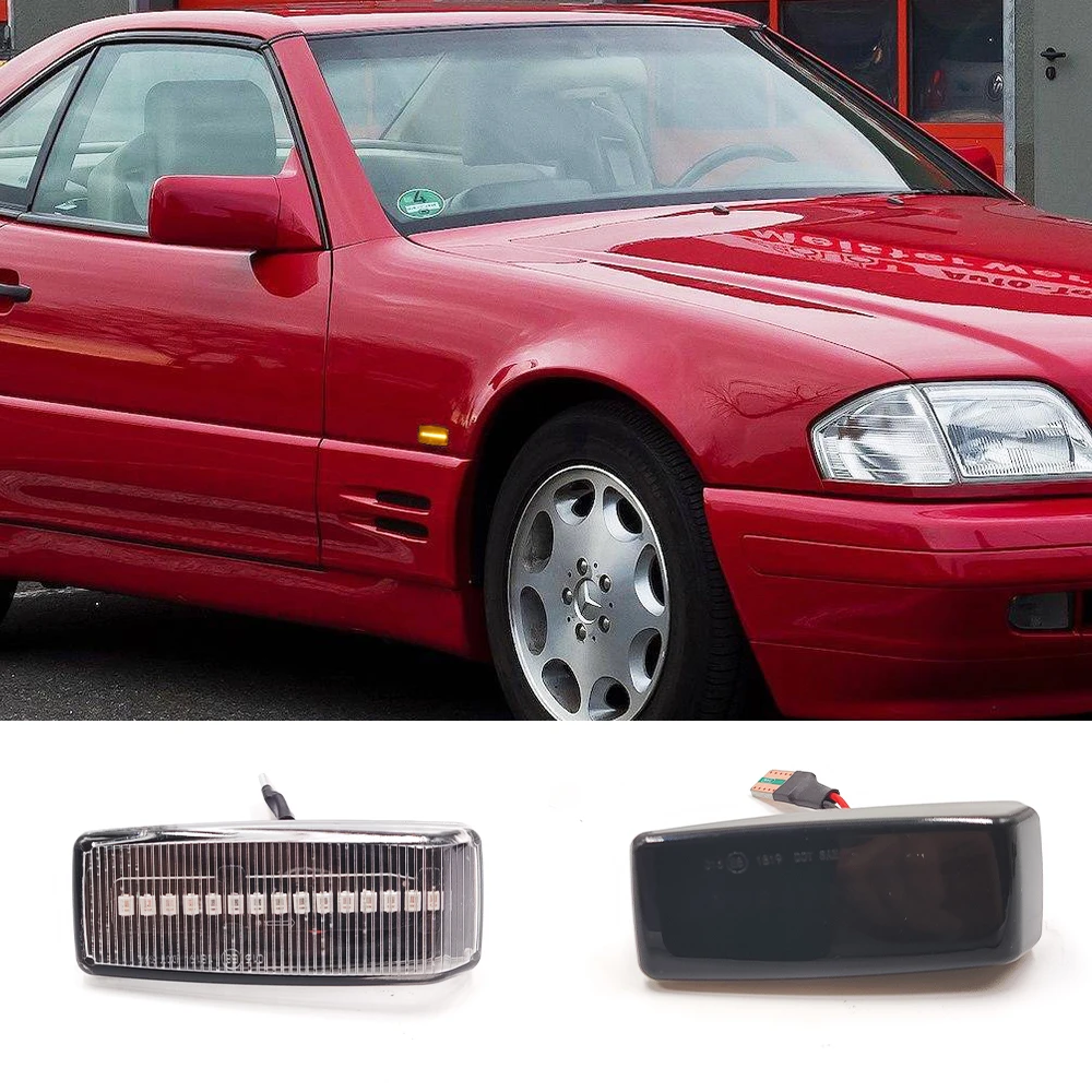 2Pcs Dynamic Amber LED Side Marker Light Blinker Turn Signal Lamps For