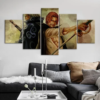 

One Piece Oil Painting Anime Poster Shanks/Mihawk HD Wallpaper Canvas Art Paints Wall Stickers for Home Decor Christmas Gifts