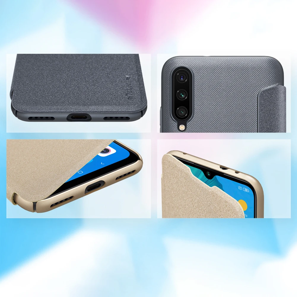 Кожаный чехол Nillkin для Xiaomi mi CC9e и mi A3 Sparkle PU+ жесткий пластиковый флип-чехол супер тонкие Чехлы для мобильных телефонов