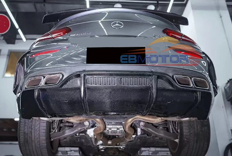 Диффузор заднего бампера из настоящего углеродного волокна для Mercedes Benz C Class W205 C63 Coupe 15UP M157