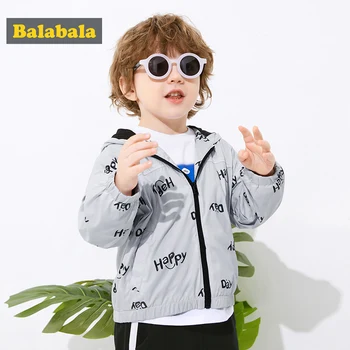 

Balabala Boys fashion casual jacket 2020 new baby spring children wear hooded jacket light & thin breathable jacket