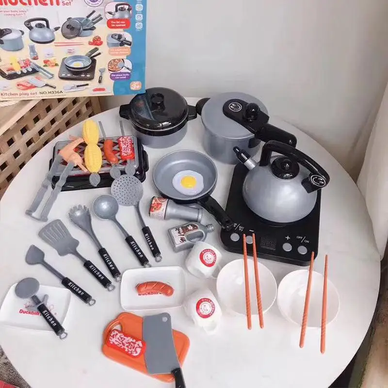 

24/36 Pcs Children Mini Kitchen Cookware Pot Kids Pretend Cook Play Toy Simulation Kitchen Utensils Toys Set for Children Gift