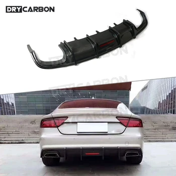 

For Audi A7 S7 Sport 2016-2018 Rear Lip Diffuser Spoiler Carbon Fiber / FRP K Style Back Bumper Guard Plate