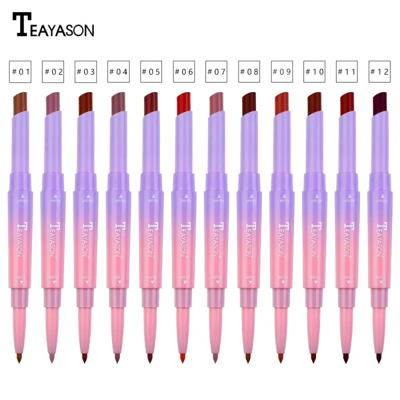 Wholesale Double-end Long-lasting Lipstick Liner Waterproof Non-stick Cup Moisturizing Rotating Lip Liner