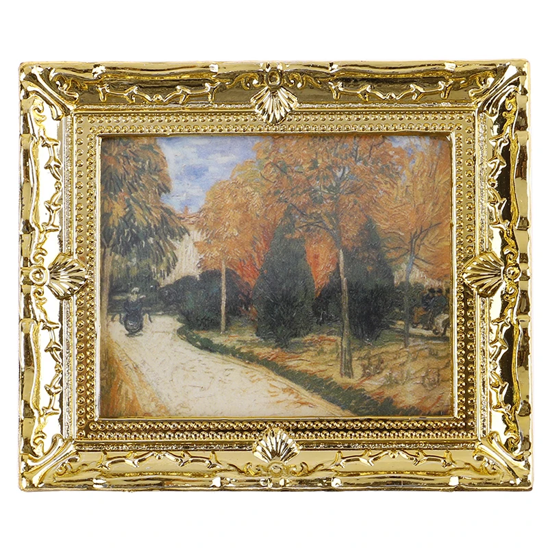 1 шт. Diy кукольный домик Мини Картина маслом кукольный домик Миниатюрный 1:12 миниатюрная мебель кукольный дом рамка из смолы для картины