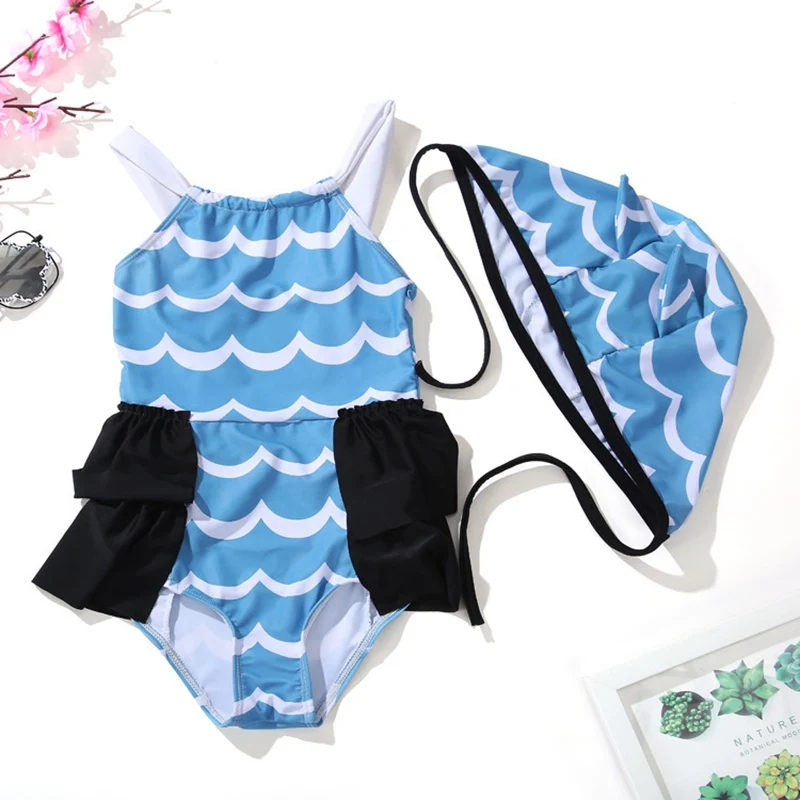 Kids Girls Bathing Suit One Piece Swimwear For Children Baby Girl Swimming Wet-suit Sunscreen | Спорт и развлечения