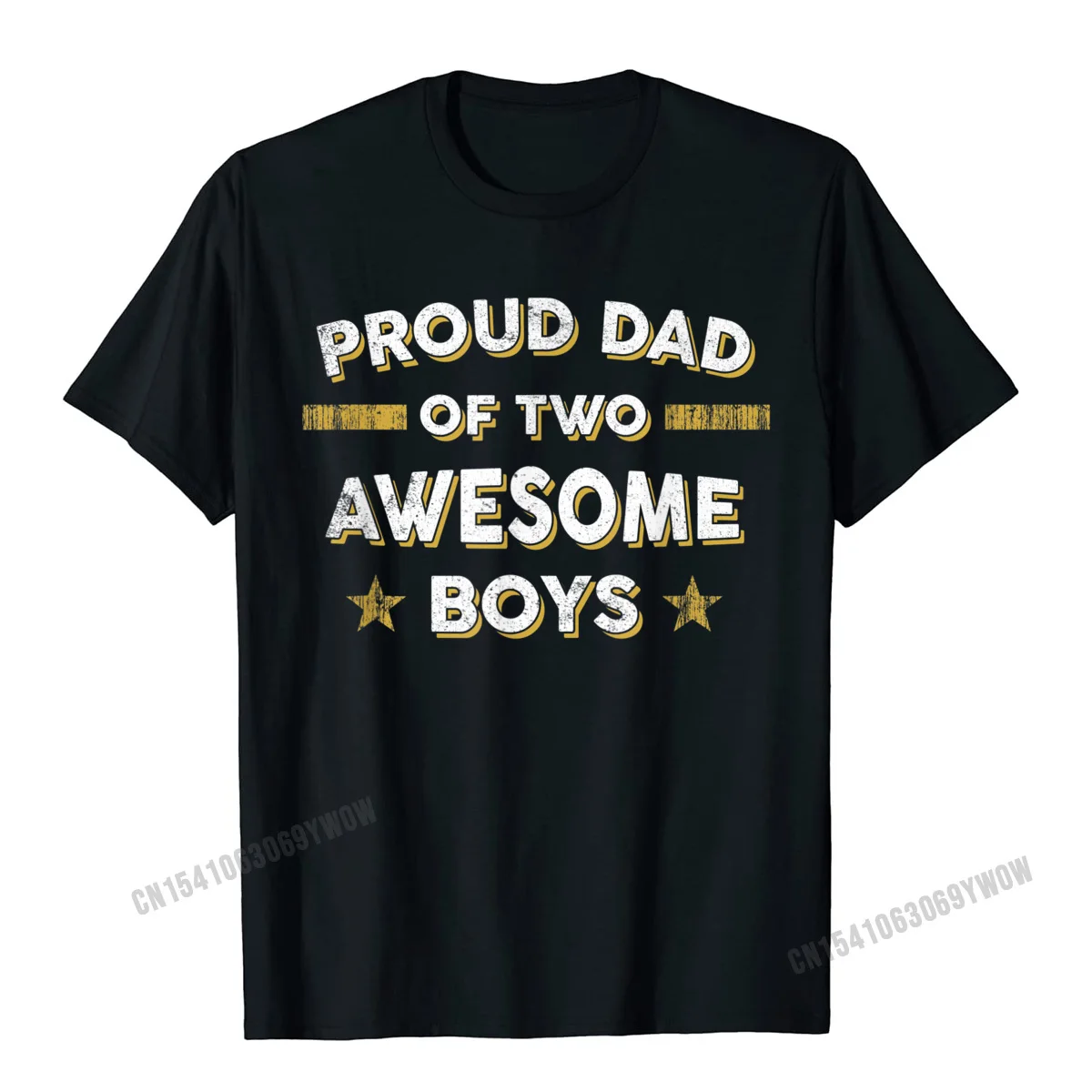 100% Cotton Men Short Sleeve Casual T Shirts Funny Tops & Tees High Quality Casual Crew Neck Tops & Tees Wholesale Mens Proud Dad of 2 Two Awesome Boys T Shirt (Father Papa Daddy)__1007 black