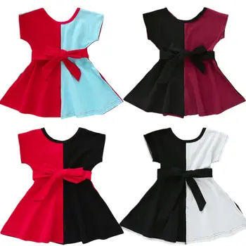 

Toddler Kids Baby Girls Dress Fly Sleeve Rainbow Striped Dresses For Girl Fashion A-line Sundress Summer Clothing 1-4Years