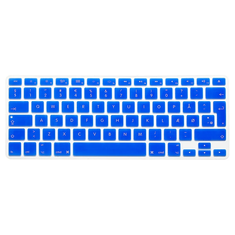 Цветной силиконовый чехол для клавиатуры Danmark для Apple Macbook 1" retina US USA Enter, клавиатура с наклейкой на клавиатуру