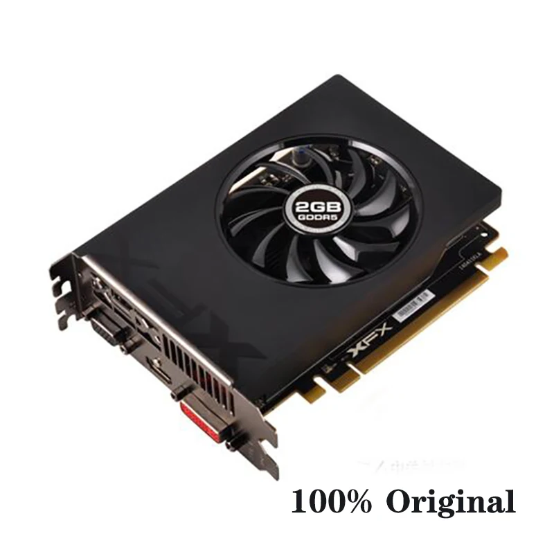 Used XFX Radeon R7 250A 2GB Video Cards GPU For AMD Radeon R7250A GDDR5 128bit Graphics Screen Cards Desktop Computer good video card for gaming pc