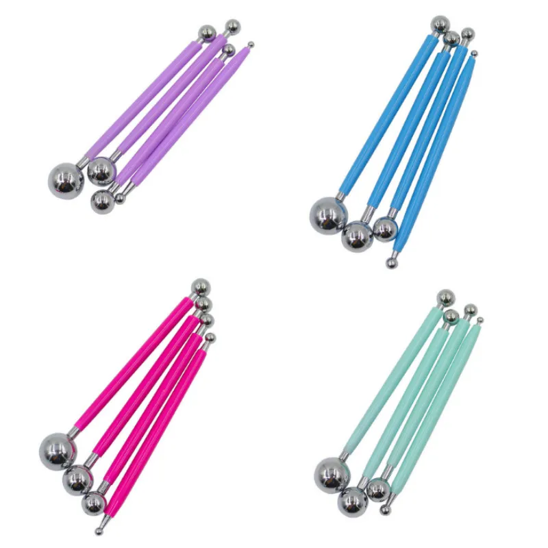 

4PCS Cookie Cutters Flower Sugarcraft Metal Ball Modelling Set DIY Stainless Steel Baking Pen Fondant Cake Decorating Tools