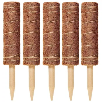 

New 5 Packs of 12-Inch Coconut Shell Totem Poles-Coconut Shell Moss Sticks, Suitable for Plant Support Expansion