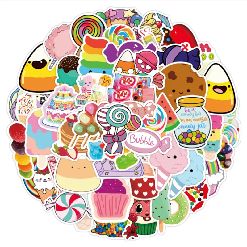 

10/30/50PCS Cartoon Color Candy Cute Girly Heart Kids Gift Stickers Suitcase Notebook Toys Kawaii Graffiti Stickers Wholesale