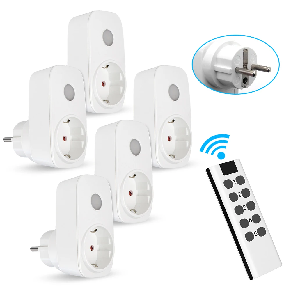 MSLE Universal Smart Home Socket Wireless 433Mhz RF Remote Control Outlet Compatible Broadlink RM4 Pro For Smart Home Automation 