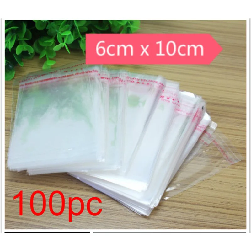 

100 Pcs Transparent Adhesive Seal Bags OPP Plastic Cellophane Bags Gifts Candy Bag & Pouch Jewelry Packaging Bag Gift Box