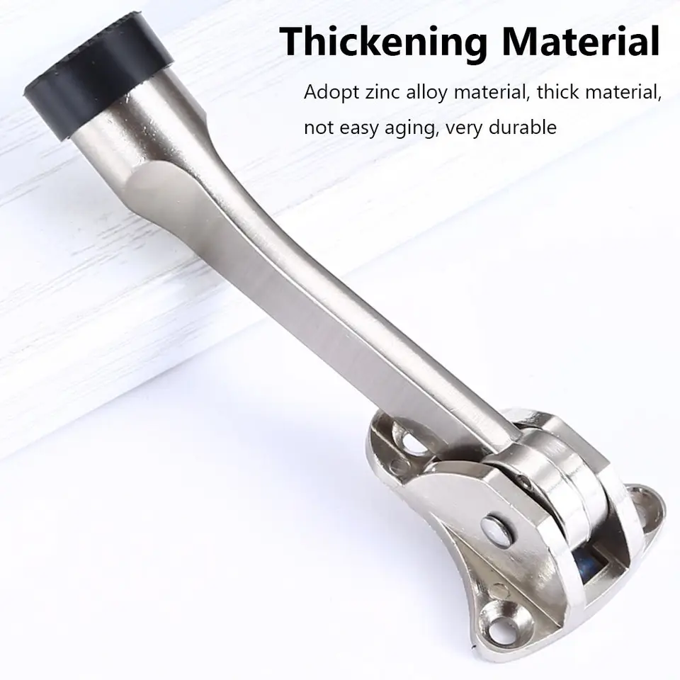Zinc Alloy Thickened Door Stopper Kick Down Door Holder Rubber Buffer Door  Wall Mounted Stopper Home Bedroom Bathroom Supply - AliExpress, image size:960x960