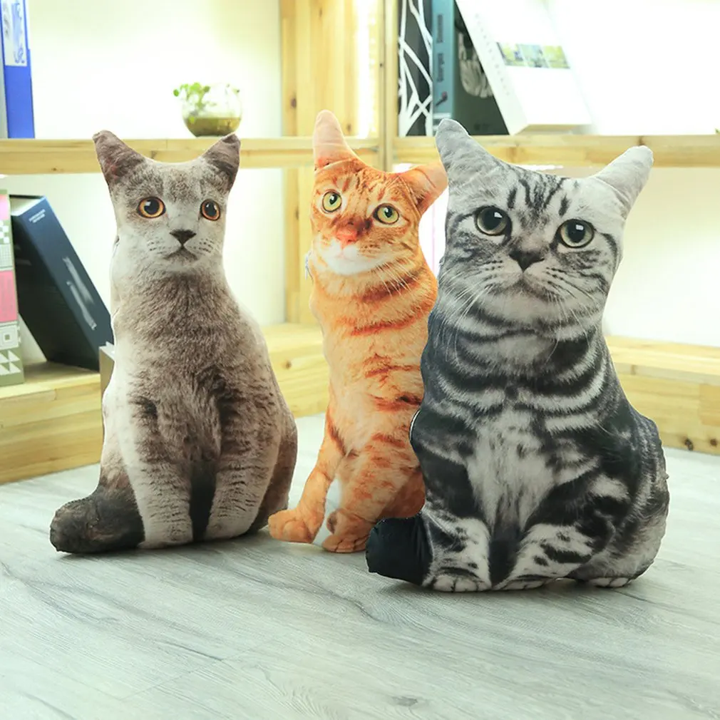 50 см 3D моделирование плюшевые кошачьи подушки милый кот мягкие животные подушки Диван Декор мультфильм плюшевые игрушки для детей Детский подарок