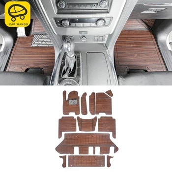 

CarManGo Car Floor Mats Set for 7 Seats Front 2nd 3rd Row Wooden Tray Pad Foot Mat Carpets for Nissan Patrol Y62 2010-2020