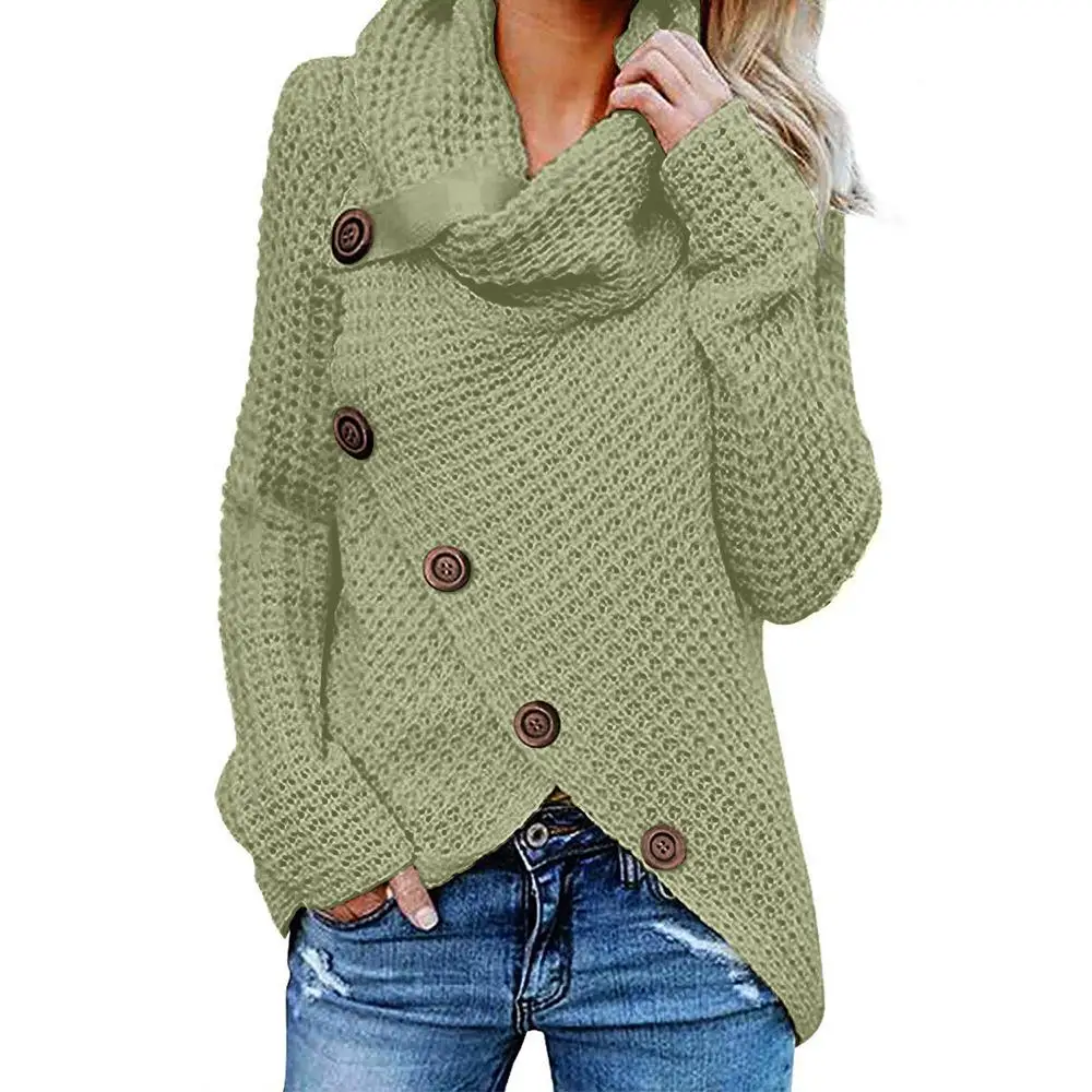 Вязаный свитер для женщин с длинными рукавами и круглым вырезом, Однотонный свитер для девочек, пуловер, топы, блузка, тонкие пуловеры, зимняя женская одежда, повседневная 77 - Цвет: 5
