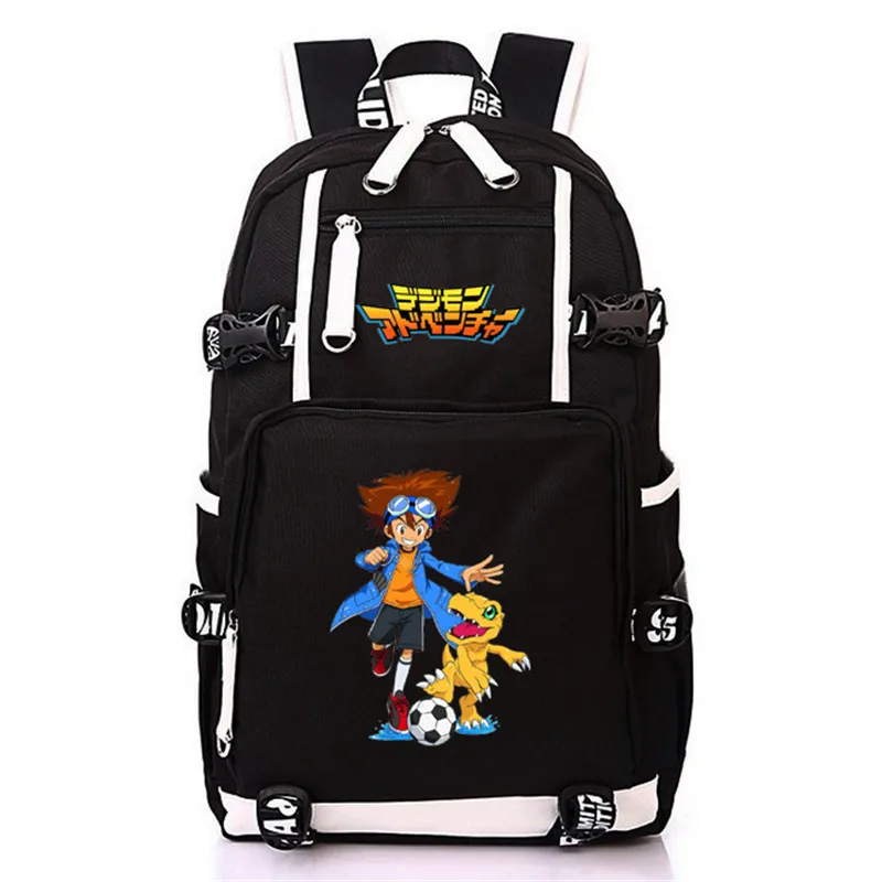 Рюкзак для подростков с принтом Digimon Adventure mochila, школьная сумка с цифровым монстром, дорожная сумка, Холщовая Сумка для ноутбука для мужчин и женщин