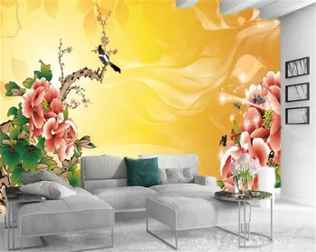 

Custom Photo 3d Wallpaper Red Delicate Peony Flower Living Room Bedroom TV Background Wall Wallpaper