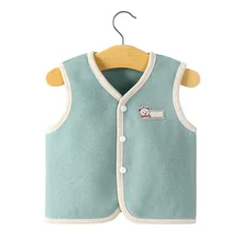 

Baby vest spring and autumn winter warm vest pure cotton boys and girls newborn babies autumn clothes children