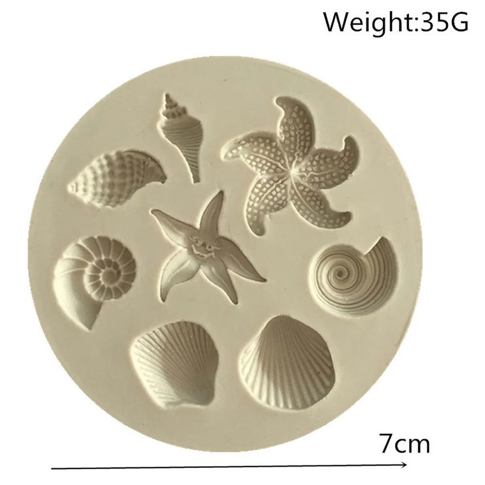 Sealife Shape Fondant Mold Silicone Shell Conch Wave Cakes Mold DIY Paste DeLO 
