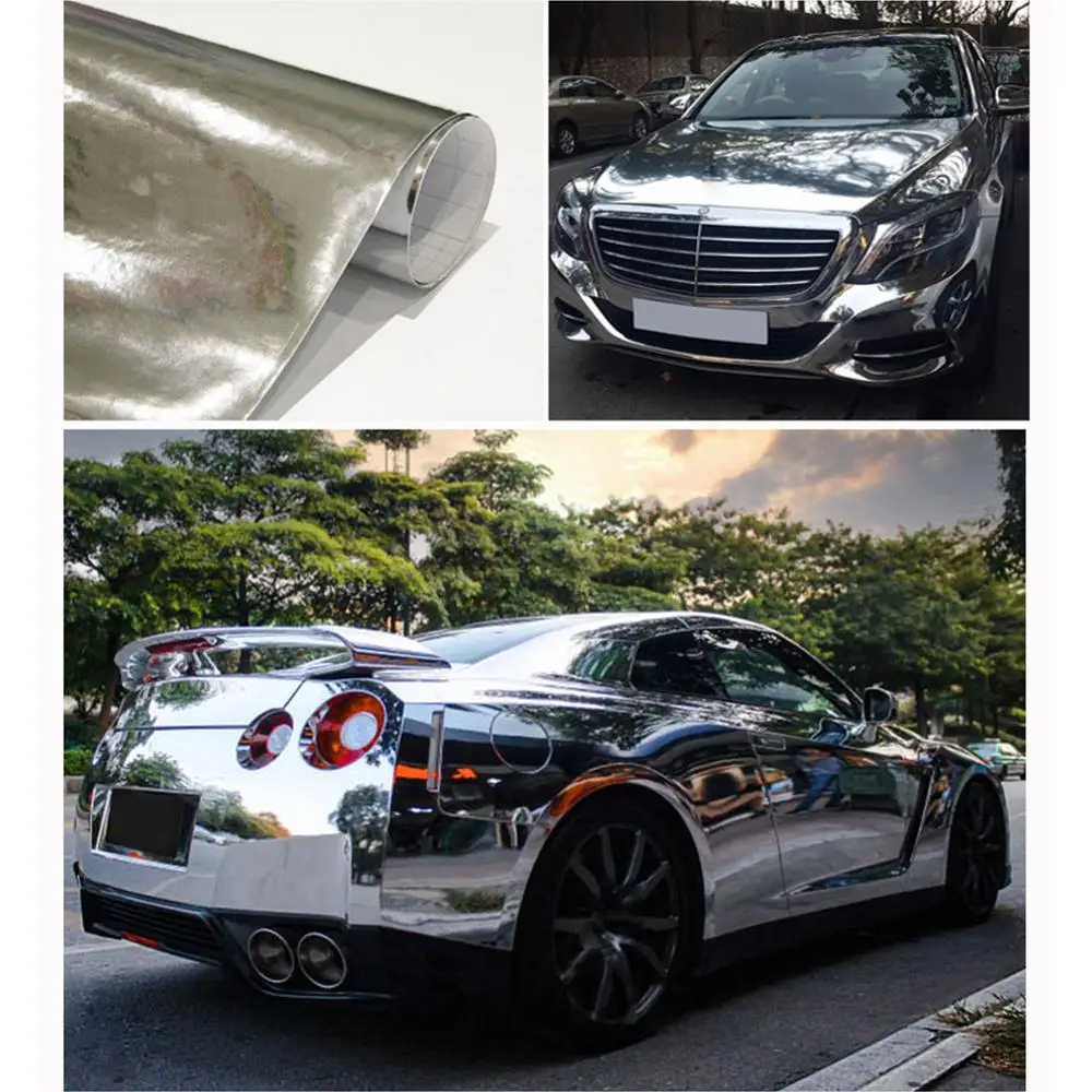 Silver Car Vinyl Film Wrap Color Change Body Sticker Decal Sheet 152*30CM Auto Vel |